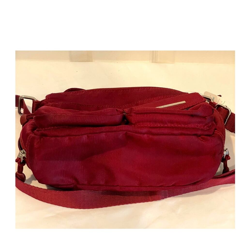 Rosetti E.T.A. Nylon Multi-Pocket Crossbody Travel Bag Purse – Maroon - Picture 8 of 10